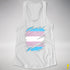 Transgender Pride Flag Ripped Reveal Racerback Tank - White
